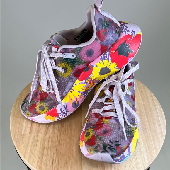 NOBULL Women's Floral Sneakers - Purple Yellow Red Size 6 - Picture 4 of 14